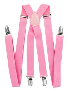 axy®Herren Hosenträger breit 2,5cm X Form mit 4 Starken Clips-Pink-Hochzeit-Business Outfit