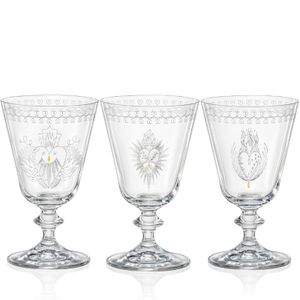 Weingläser Weinglas Bella Nitro mit eingraviertem Herz Dekor, Goldträne, je Dekor zwei Stück, Kristallglas 260 ml 6er Set Bohemia Crystalex