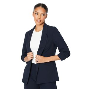 Dorothy Perkins - Blazer für Damen Gerafft DP4722 (38 DE) (Marineblau)