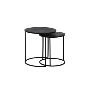 Light & Living - Beistelltisch Talca - Rohes Antikes Blei - Ø49+Ø40cm