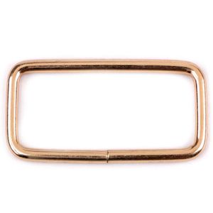 10 Rechteck Ringe Rahmen Durchzug Metall-Schlaufe Gurtband Variantenwahl, Farbe:rosegold, Größe:44 (38) x 20 x 2.5 mm