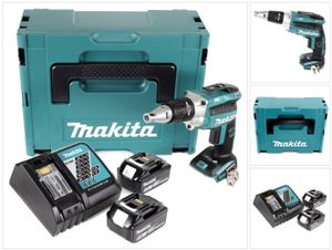 Makita DFS 250 RGJ Akku Trockenbauschrauber 18 V Brushless + 2x Akku 6,0 Ah + Ladegerät + Makpac