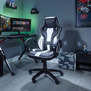 X Rocker Maverick ergonomischer Gaming Stuhl / Bürostuhl / Schreibtischstuhl mit Armlehnen, drehbar und höhenverstellbar - belastbar bis 100kg