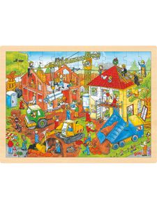 goki Spiele & Puzzle Einlegepuzzle Baustelle Rahmenpuzzle Baustelle Puzzle Kinder babyspielspass20