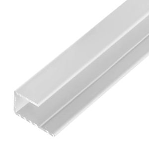 5, S-Polytec® Aluminium U-Profil 8mm Weiß RAL 9016 (1 Meter), Alu Abschlussprofil, Aluprofil für Vinyl-Boden und Aluverbundplatten Dibond