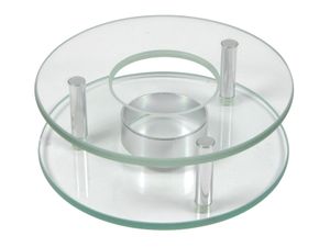 Stövchen aus Glas und Edelstahl - 12 cm - Teewärmer für Kannen und Tassen