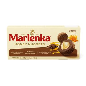 MARLENKA® Honigkugeln mit Kakao - Gebäckkugeln mit Honig - 10 Bälle, 1 x 235g