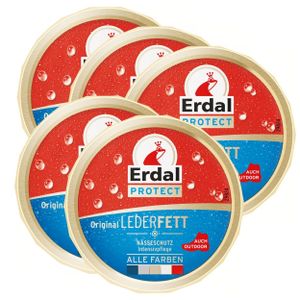 5x Erdal Protect Original Lederfett - Alle Farben, Intensivpflege mit Nässeschu