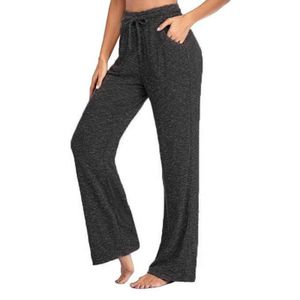 Yogahose mit hoher Taille bequem einfarbig lange elastische Flare Hose für Yoga Schwarz XXXL