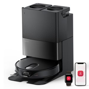 roborock Qrevo Slim Roboterstaubsauger mit Wischfunktion – 8.2 cm ultraschlankes Design, StarSight™ 3D ToF Navigation, 11.000Pa (Schwarz)
