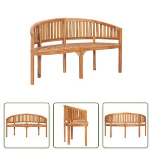 The Living Store Bananenbank 151 cm Massivholz Teak