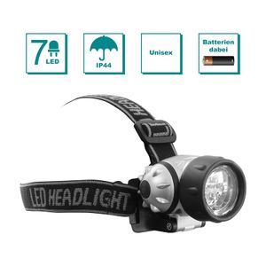 Stirnlampe mit 7 LEDs, geeignet fürs Joggen, Wandern, Arbeiten uvm. Eaxus