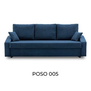 Couch DORMA 221x92 - mit schlaffunktion - Farben zur Auswahl - komfortables Couch - mit Bettkasten  - Stoff POSO 005 Dunkelblau