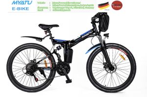 E-Bike Elektrofahrrad Faltbar E-Klapprad 26 Zoll, bis zu 60km, 250W Motor, 36V 10.4AH Lithium-Akku, Shimano 21 Gänge - Myatu 4143