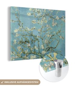 MuchoWow® Große Glasbilder - Bilder auf Wandbild - Foto auf Glas Van Gogh - Blüte - Alte Meister - Vincent van Gogh 120x90 cm Wanddekoration aus Glas - Acrylglasbild - Acrylbilder - Lebensraum