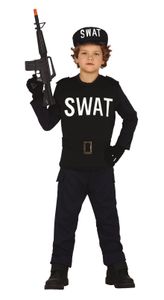 SWAT Polizei Kostüm für Jungen, Größe:128/134