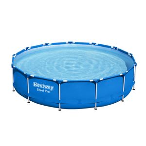 Bestway® Steel Pro™ Frame Pool-Set mit Filterpumpe Ø 396 x 84 cm, blau, rund