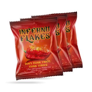 3x INFERNO FLAKES |  | Carolina Reaper Chili Chips | 3x20g