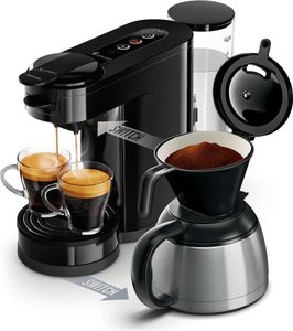 Philips Senseo® Switch 2-in-1 Pad und Filter Kaffeemaschine mit Thermo Kanne + Intensitätsregler, Schwarz (HD6592/64) Philips Senseo® Switch 2-in-1 Pad und Filter Kaffeemaschine mit Thermo Kanne + Intensitätsregler, Schwarz (HD6592/64)