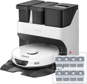 Roborock S7 Max Ultra Weiß Saugroboter mit Wischfunktion 5500 Pa Staubsauger Roboter Wischroboter mit 6pcs Original Staubbeutel (upgrade S8)