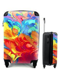 Kufr Příruční zavazadlo na kolečkách Malý cestovní kufr na 4 kolečkách Duhové barvy smíchané dohromady - Velikost kabiny < 55x40x23 cm a 55x40x20 cm -