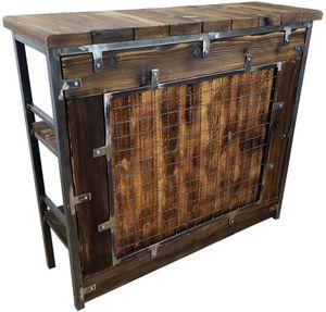 Barový stůl barový pult (délka - 160 cm) barový nábytek HALICZ Loft Vintage Bar Průmyslový design Ruční výroba dřevo kov