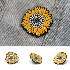 Mode Uni Sonnenblume Brosche Pin Abzeichen Emaille Rucksack Tasche Jeans Dekoration