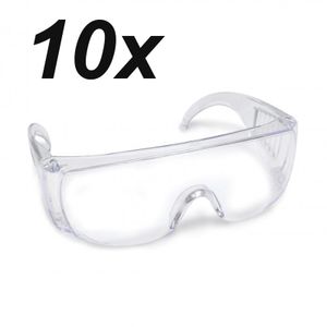 10er Set Schutzbrille Transparent Arbeitsschutzbrille Augenschutz Sicherheitsbrille Arbeitsbrille