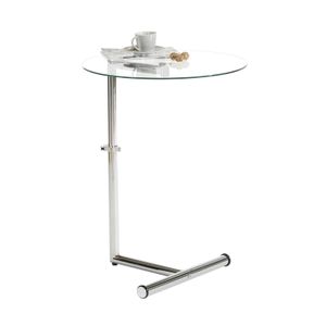 Couchtisch Glas Beistelltisch Wohnzimmertisch höhenverstellbar in Klarglas/chrom