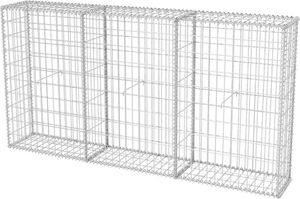 Hochwertiger - Gabione Gartenzaun Metallzaunnkorb Gabionenzaun Drahtzaun - Drahtzäune für Terrasse Zaun Steckzaun Stahl 200×30×100 cm #DE27383