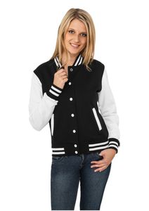 Urban Classics Ladies 2-tone College Sweatjacket, Farbe:blk/wht, Größe:XL