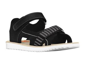 BIBI LOU Dětské černé kožené lehké sandály na suchý zip 33
