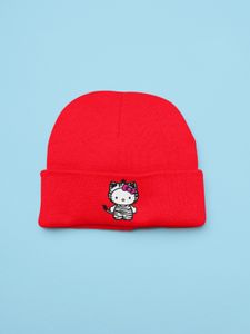 Dziecięce czapki zimowe Hello Kitty urocza czapka kot zebra dziecięca czapka zimowa beanie