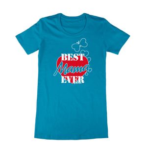 Damen T-Shirt türkis mit Spruch Best Mama Ever