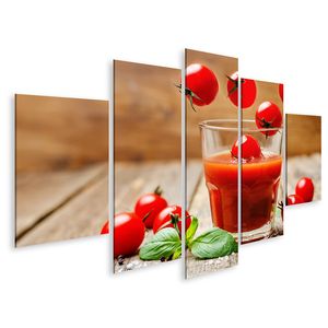 Tomatensaft Tomaten Dunkles Holz Hintergrund Bilder