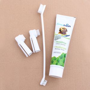 Hund Haustier Mundhygiene Zahnpflege Reinigungsbürsten Zahnbürste Zahnpasta Set Kit