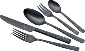 Besteck-Set - Schwarz matt - Edelstahl 18/10 - für 6 Personen