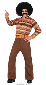 kostüm 70's Männer braun/orange Größe 52-54