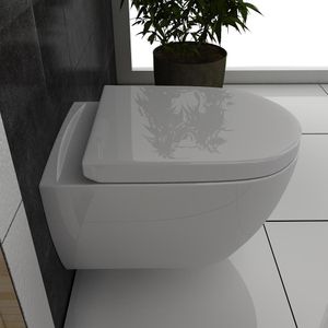 Alpenberger Wand WC | Toilette mit Soft-Close Funktion | Hänge Wc mit Bidet | ohne Spülrandlos inkl. WC-Sitz |  europa