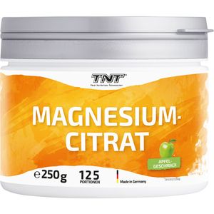TNT Magnesium-Citrat 200mg hochwertiges Magnesium Citrat pro Portion 250g Apfel Geschmack