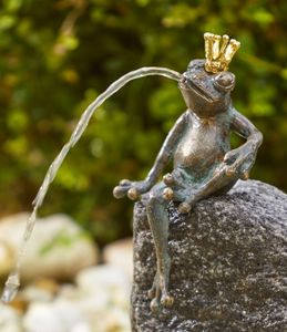 Bronzefigur Wasserspeier Froschkönig Martin 18cm Rottenecker Bronze Frosch