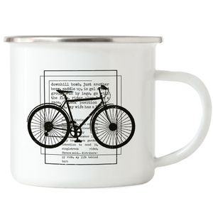 Fahrrad Emaile Tasse Rennrad Geschenk Fahrradfahrer Radfahrer Fahrradfahrerin mit Fahrradmotiv Bike Geschenkidee