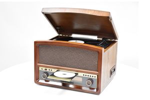 Reflexion HIF1937 / Retro-HiFi Anlage im Echtholzgehäuse mit Platten-/Kassettenspieler, CD/MP3, UKW/MW Stereoradio & Encoding-Funktion