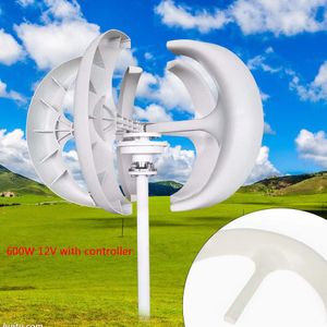 12V 600W Generator Wiatrowy Latarnia Turbina Wiatrowa Generator Wiatrowy Biały Ogrodowy Turbina Wiatrowa Pionowa z Kontrolerem