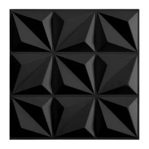 10er Set Wasserfeste 3D Wandpaneele 30 x 30 cm, 3D Wandaufkleber, Selbstklebende Wandverkleidung - TRIWALL Schwarz 10er Set Wasserfeste 3D Wandpaneele 30 x 30 cm, 3D Wandaufkleber, Selbstklebende Wandverkleidung - TRIWALL Schwarz