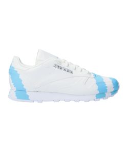 Reebok x Collina Strada Damen Sneaker Freizeit-Schuhe Classic Leather Weiß/Blau/Gelb, Größe:37