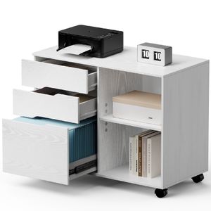 Rollcontainer Schreibtisch Büromöbel Druckerschrank Büro Schrank, Schreibtisch Schrank auf Rollen Rollschrank Kommode mit Rollen