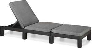 Allibert Sonnenliege Daytona anthrazit - Rattanoptik, wetterfest, Garten, Outdoor