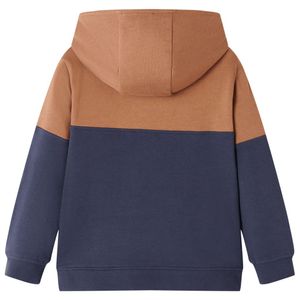 vidaXL Kinder-Kapuzenpullover mit Halbem Reißverschluss Anthrazit Cognac 104