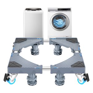 Waschmaschinen-Untergestell Kella Sockel 4 Rollen + 4 höhenverstellbare Füße bis 400 kg zum Transport und Erhöhen von Großgeräten verschiebbares Podest Grau